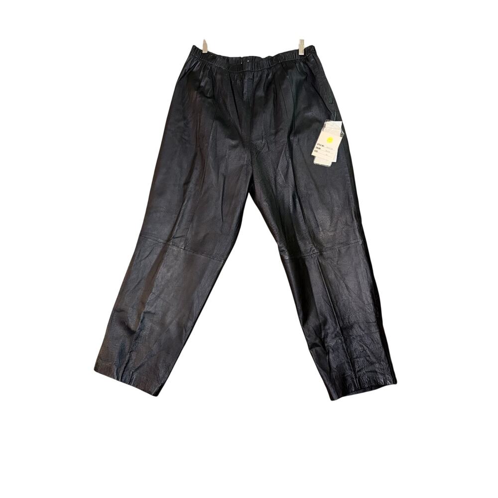 NWT vintage Terry Lewis plus size 100% leather pants 2X elastic waist black emo